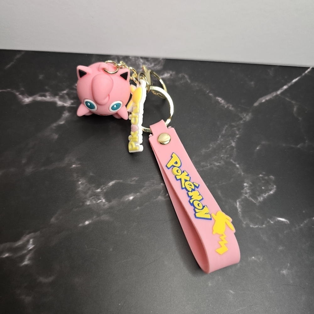 Pokemon Character Jiggly Puff Keychain- Vinyl Figure Charm - Picture 3 of 3